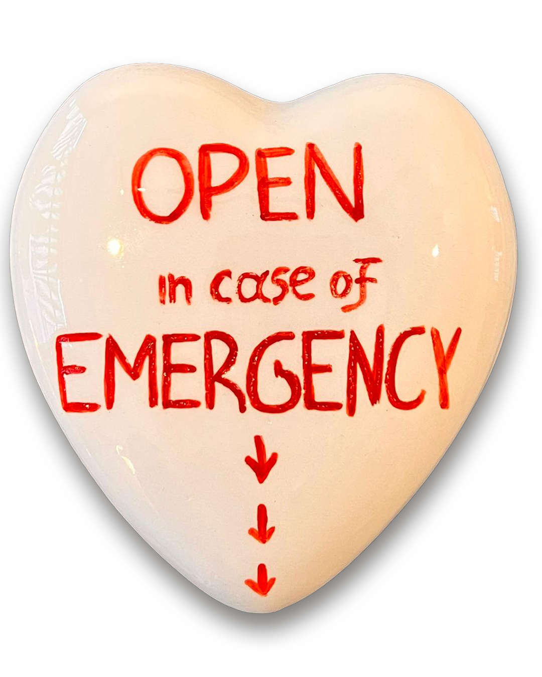 "Open Emergency" Ceramic Heart Box