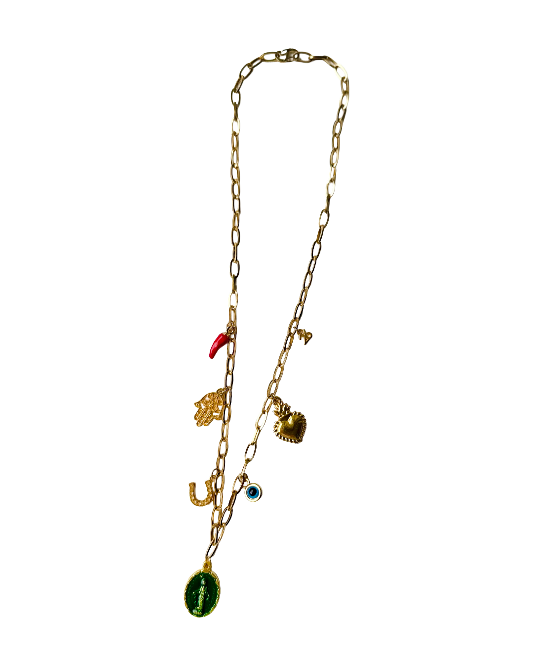 6 charms necklace | gold chain