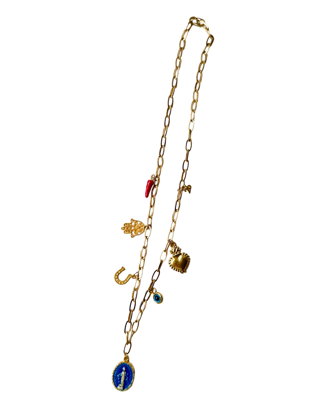 6 charms necklace | gold chain